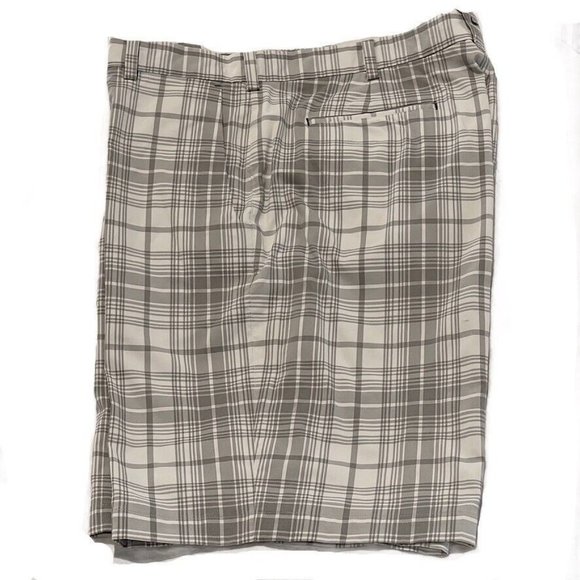 NIKE GOLF TOUR PERFORMANCE Shorts FIT DRY Utility Gray Plaid Men's Size 40 - Picture 2 of 11